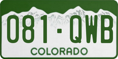 CO license plate 081QWB