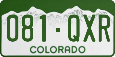 CO license plate 081QXR