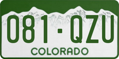 CO license plate 081QZU