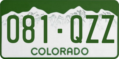 CO license plate 081QZZ