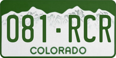 CO license plate 081RCR