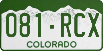 CO license plate 081RCX