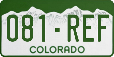 CO license plate 081REF
