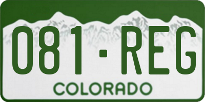 CO license plate 081REG
