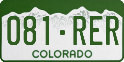 CO license plate 081RER