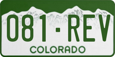 CO license plate 081REV