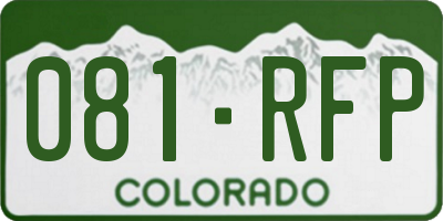 CO license plate 081RFP