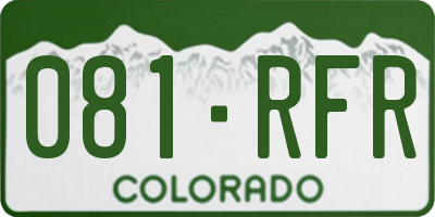 CO license plate 081RFR