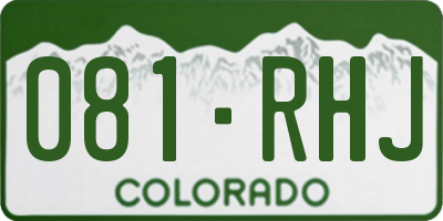 CO license plate 081RHJ