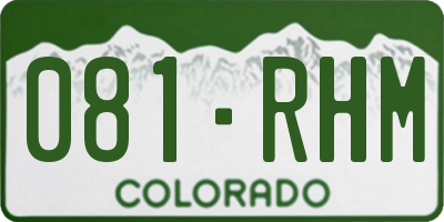 CO license plate 081RHM