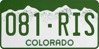 CO license plate 081RIS