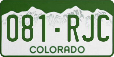 CO license plate 081RJC