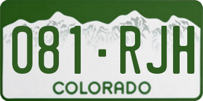 CO license plate 081RJH