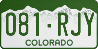 CO license plate 081RJY