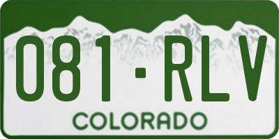 CO license plate 081RLV