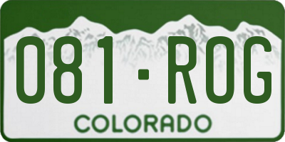 CO license plate 081ROG