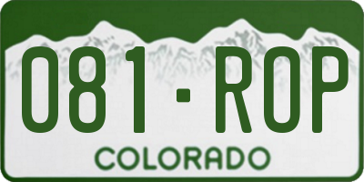 CO license plate 081ROP