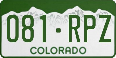 CO license plate 081RPZ