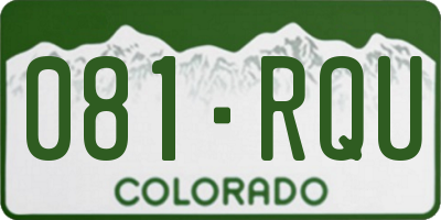 CO license plate 081RQU