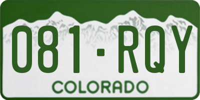 CO license plate 081RQY