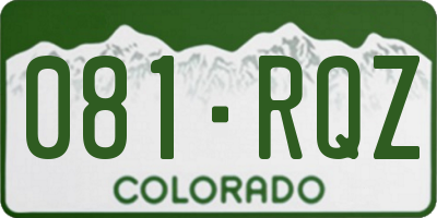 CO license plate 081RQZ