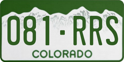 CO license plate 081RRS