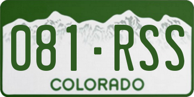 CO license plate 081RSS