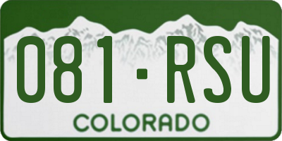CO license plate 081RSU