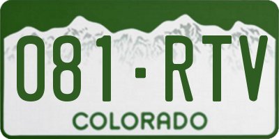 CO license plate 081RTV
