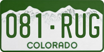 CO license plate 081RUG