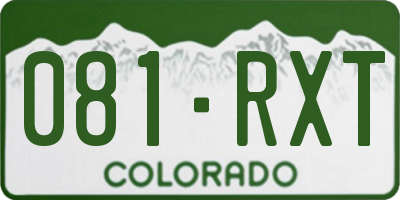 CO license plate 081RXT