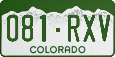 CO license plate 081RXV
