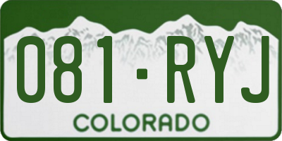 CO license plate 081RYJ