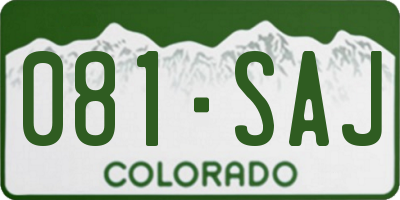 CO license plate 081SAJ
