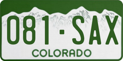 CO license plate 081SAX