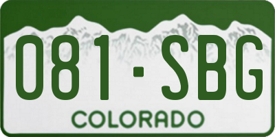 CO license plate 081SBG