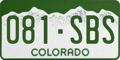 CO license plate 081SBS