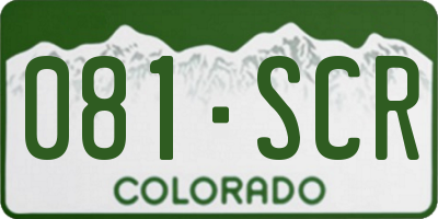 CO license plate 081SCR