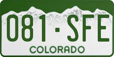 CO license plate 081SFE