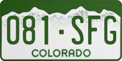 CO license plate 081SFG