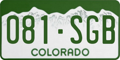 CO license plate 081SGB