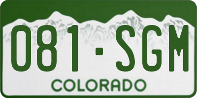 CO license plate 081SGM