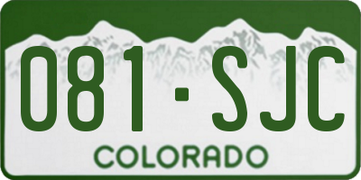 CO license plate 081SJC