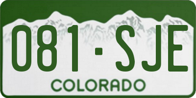 CO license plate 081SJE