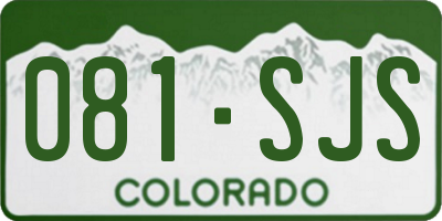 CO license plate 081SJS