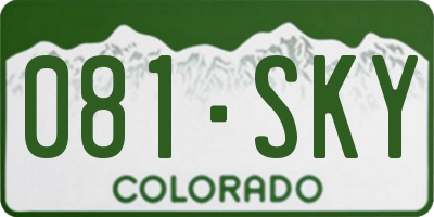 CO license plate 081SKY