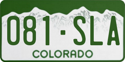 CO license plate 081SLA