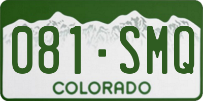 CO license plate 081SMQ