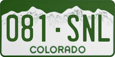 CO license plate 081SNL