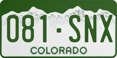 CO license plate 081SNX